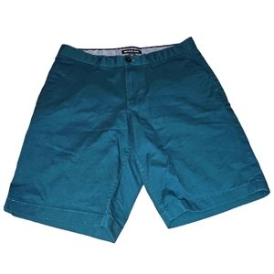 Michael Kors Mens Spring Stretch Casual Chino Shorts, Green, Size 30.